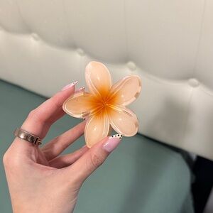 Peach and Orange Flower Hair Clip